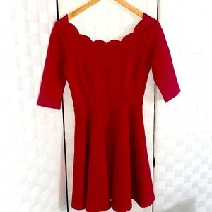 Red Scallop Dress